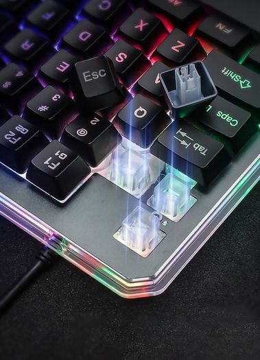 Gaming Keyboard RGB Backlit, 7KEYS 35 Keys Ergonomic Mini Keyboard with Wrist Rest, Half Keyboard for PC Gaming (Keypad)
