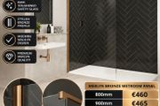 Merlyn brushed  bronze wetroom panels
