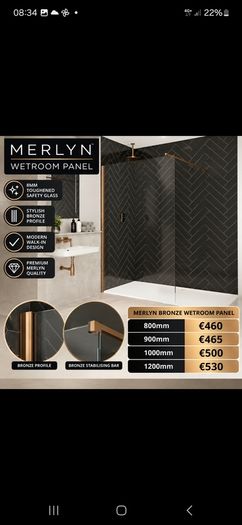 Merlyn bronze wetroom panels