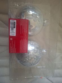 Silver Christmas baubles