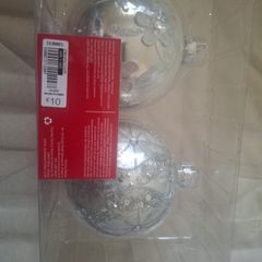 Silver Christmas baubles