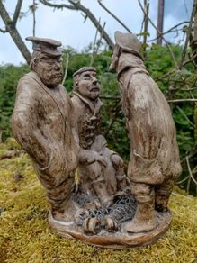 Pottery sculpture of Fishermen