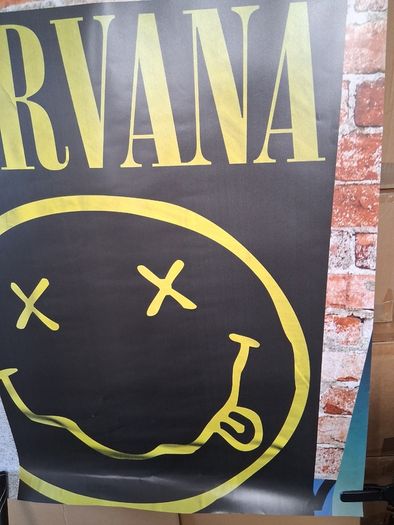 Nirvana Poster. Modern Day Re-Print Of Iconic Nirvana Smiley Face / Happy Face Image. Collect In Dublin Or Receive Via Post.