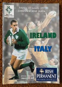 Very Rare 1997 Ireland v Italy - Irish Permanent International Programme