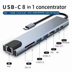 USB c Hub 8 in 2