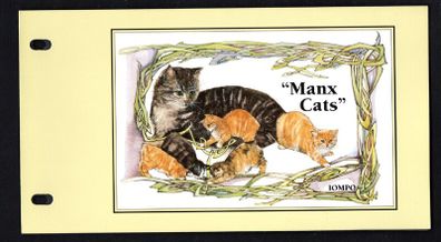1996 Isle of Man Manx Cats (cats with kittens) Commemorative Stamp Miniature Sheet Presentation Pack