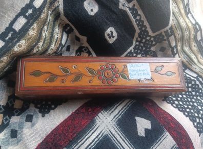 vintage mahogany painted carved box