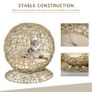 Wicker Cat Basket Rattan Cat Basket Bed Wicker Kitten Basket Pet Den. House Cozy Cave with Soft Cushion Dome 42x33x52cm Image 9
