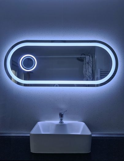 LED Mirrors Ensuite Many Sizes and Shapes Bathroom Bedroom Bluetooth Speakers Demister Antifog Fog Free Makeup Dual LED Bright Light Adjustable Brightness Touch Sensor