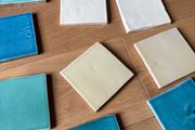 Fired Earth wall tiles - blue, turquoise, cream, white
