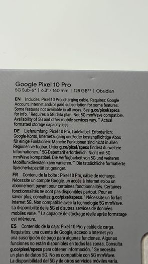 Google Pixel 10 Pro - 128GB - Obsidian (Pristine Condition)
