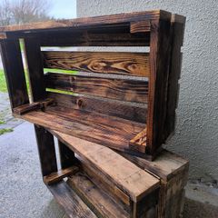 Rustic Torched Wooden Crates only 27 left 15 euro each