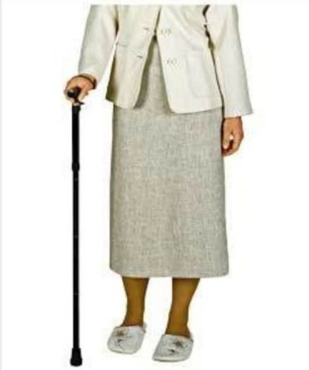 Folding Walking Stick, Green Floral.