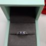 18ct white gold blue sapphire and diamond ring size R Image 4