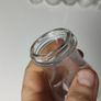310 - Set of 7 Vintage Decorative Similar Size Collectible Clear Glass Tall Jars Image 3