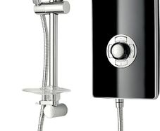 Collection 2  Shower Electric 9.5 KW  Triton Aspirante I Black Gloss I Electrical Showers | with Showerhead and Anti Twist Hose | Best Electric Shower Units for Bathrooms