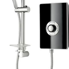 Collection 2  Shower Electric 9.5 KW  Triton Aspirante I Black Gloss I Electrical Showers | with Showerhead and Anti Twist Hose | Best Electric Shower Units for Bathrooms