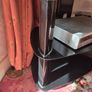 tv stand bench black with chrome reduced Image 2