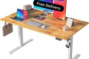 Height-Adjustable Electric Desk, 140x80 cm Sit-Stand Office Desk