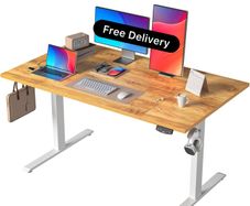 Height-Adjustable Electric Desk, 140x80 cm Sit-Stand Office Desk