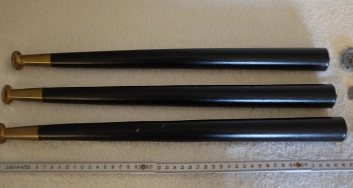 Furniture Legs Set of 3 Mid-Century Black Lacquer