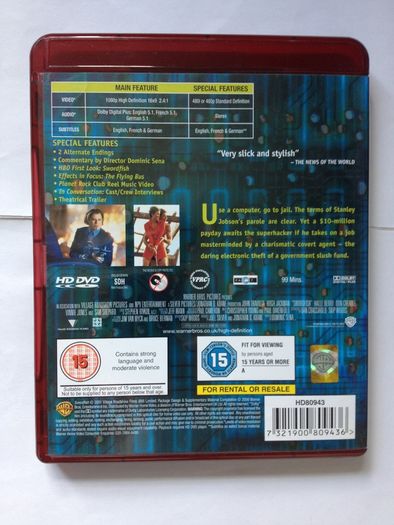 Swordfish [2001] John Travolta, Hugh Jackman, Halle Berry, Don Cheadle, Vinnie Jones & Sam Shepard [HD-DVD Movie]