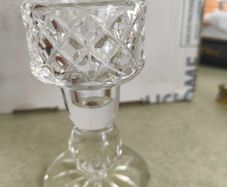 Vintage old Cut Crystal Candlestick, tea lite ,Candle Holder from the 1920s