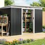 Metal Garden Storage Shed 9' x 4' with Sliding Door Spacious Layout for Backyard, Lawn Dark Gray Image 7