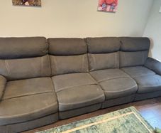 4 seater fabric couch with reclining seats