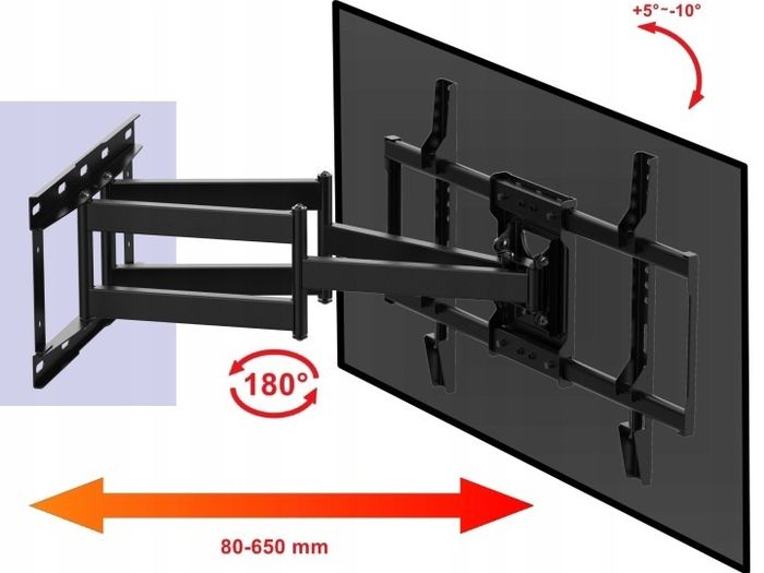 Tv Wall Mount Bracket Tilt Swivel Full Motion 32"-65"