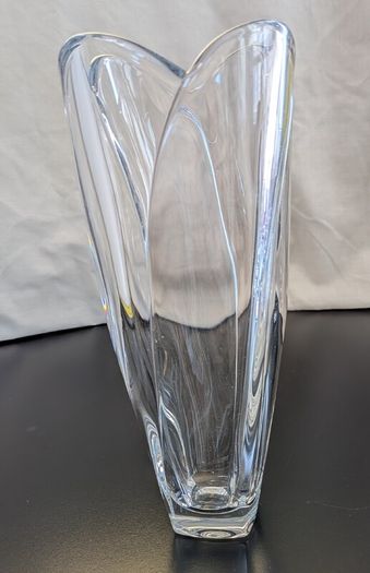 Vintage Clear Glass Tulip Petal Vase Sculptural Flower Vase 25cm