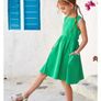 Brand New GRACE KARIN Girls Dresses 134 Children s Dress 140 Cotton Simple Classic Casual Knee Length Green Image 2
