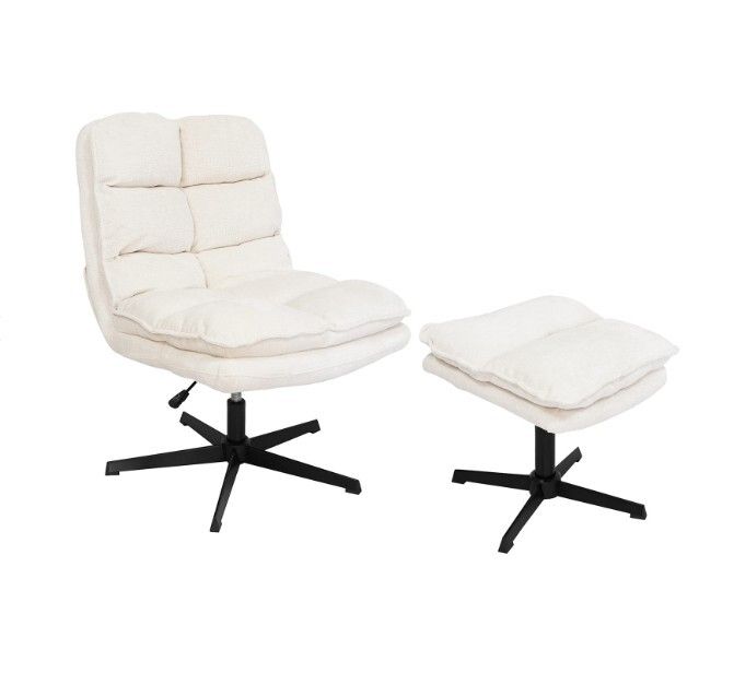 Savona Tricolour Collection  Luxury Swivel Chair With Ottoman
