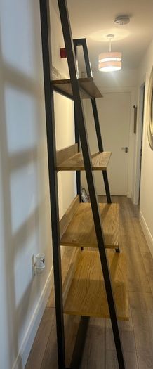 Oak & metal bookcase