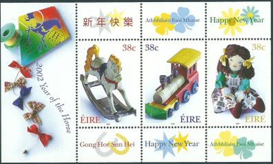 2002 Ireland Chinese New Year Year of the Horse Commemorative Stamps Miniature Sheet Mint Never Hinged (MNH)