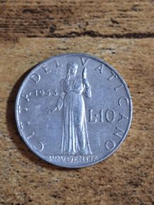 Vatican 1953, 10 Lire Coin, Pius XII - free standard postage