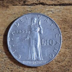 Vatican 1953, 10 Lire Coin, Pius XII - free standard postage