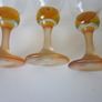 Set of 6 Vintage Amber Bubble Stem Champagne Glass Flutes 18.5cm Image 6