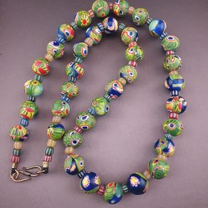 vintage venetian Style Gabri & MultiColor Glass Beads Necklace
