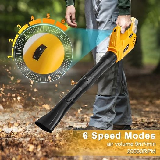 Cordless Leaf Blower for Dewalt 18V Battery, 6 Speeds Handheld Electric Air Blower Powerful for Garden Lawn Care Leaf Snow Blowing,Car Computer Dust Cleaner (Tool Only,no Battery)