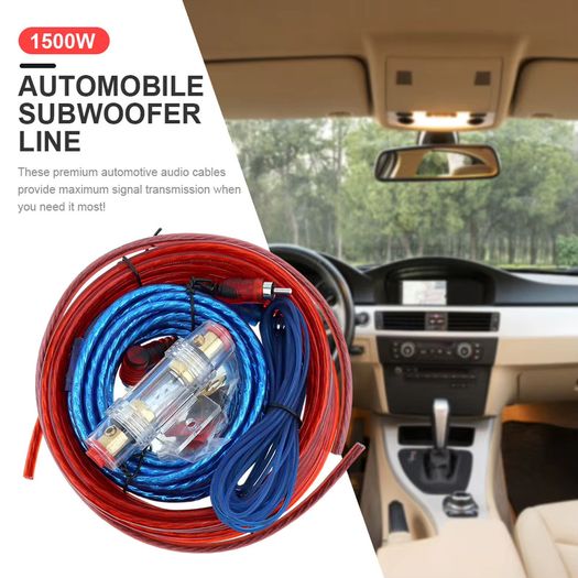 Car Amplifier Wiring Kit Gauge Power Cable Fuse Holder for Subwoofer Audio System Installation Universal Fit Vehicle Accessories