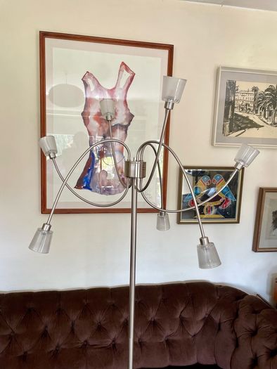 Rare IKEA Kryssbo Medusa Tentacle Jellyfish Stainless Floor Dimmer Accent Lamp