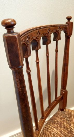 Pair of Edwardian Banister Back Chairs - Stunning!
