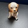 1950s Dog Figurine Vintage. Glazed Porcelain Spaniel Puppy 4.25 H Brown White Image 2