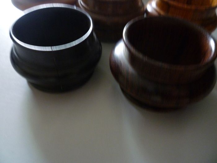Wooden Napkin Ring holders-set Of 5 Vintage With Storage Box