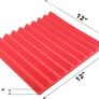 12 Pack Acoustic Foam Panels, 1" X 12" X 12" Studio Soundproof Wedge-shaped Fireproof Soundproof Liner Acoustic Treatment Foam (Red) Image 2