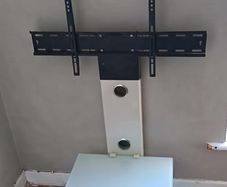 White glass tv stand
