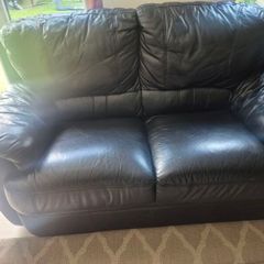 Free black leather 2 seater couch