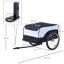 Bike Trailer Cargo in Steel Frame Extra Bicycle Storage Carrier with Removable Cover and Hitch (White and Black) Image 2