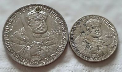 Saxe-weimar-eisenach 3 and 5 Mark 1908a